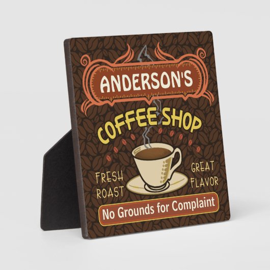 マグカップ付きコーヒーショップ独自のパーソナライズされた作成 フォトプラーク (正面)