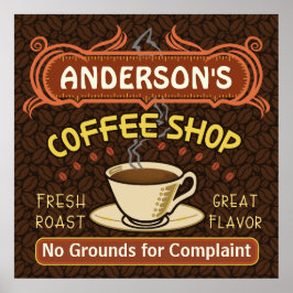 マグカップ付きコーヒーショップ独自のパーソナライズされた作成 ポスター