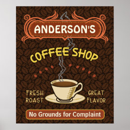 マグカップ付きコーヒーショップ独自のパーソナライズされた作成 ポスター