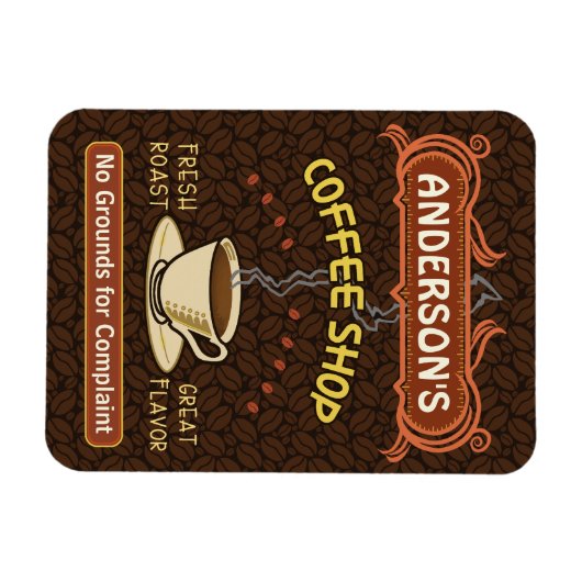 マグカップ付きコーヒーショップ独自のパーソナライズされた作成 マグネット (横)