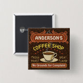 マグカップ付きコーヒーショップ独自のパーソナライズされた作成 缶バッジ (正面&裏面)