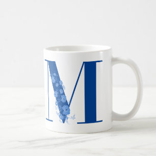 マグカップ付きモノグラムフローラ文字M コーヒーマグカップ