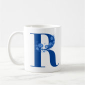 マグカップ付きモノグラムフローラ文字R コーヒーマグカップ (左)