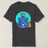 マグカップ式コーヒーパックとサボテンを備えたコーヒーマシンポッド Tシャツ (デザイン正面)
