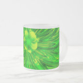 マグカップ抽象芸術ライングリーンフラワー フロストグラスマグカップ (正面右)