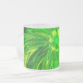 マグカップ抽象芸術ライングリーンフラワー フロストグラスマグカップ (正面左)