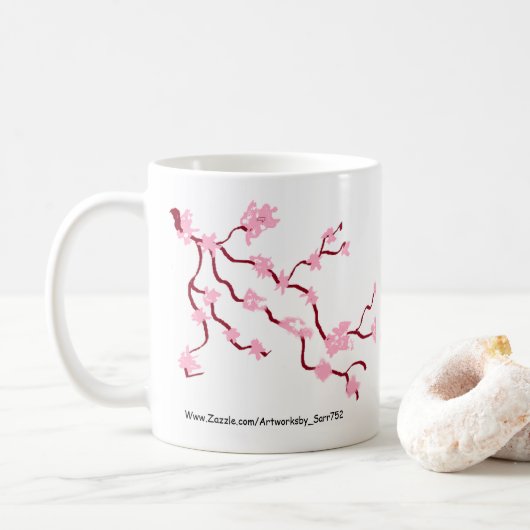 マグカップ日本のさくらんぼ花 コーヒーマグカップ (ドーナツ)