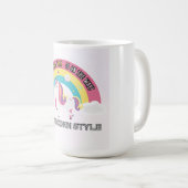 マグカップ用魔法の虹のユニコーン デザイン コーヒーマグカップ (正面右)