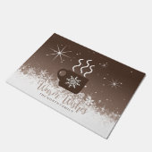 マグカップ蒸しホットドリンク付縁ど/雪茶色ID595 ドアマット (アングル)