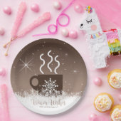 マグカップ蒸しホットドリンク付縁ど/雪茶色ID595 ペーパープレート (パーティー)