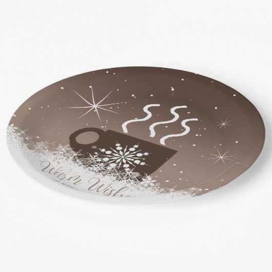 マグカップ蒸しホットドリンク付縁ど/雪茶色ID595 ペーパープレート (アングル)