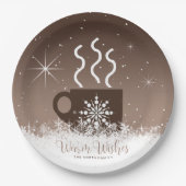 マグカップ蒸しホットドリンク付縁ど/雪茶色ID595 ペーパープレート (正面)