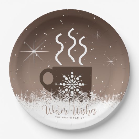 マグカップ蒸しホットドリンク付縁ど/雪茶色ID595 ペーパープレート (正面)