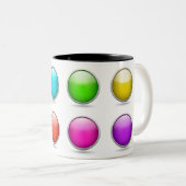 マグカップ3Dボタンボール飲むミルクカップティーコーヒー ツートーンマグカップ (正面右)