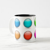 マグカップ3Dボタンボール飲むミルクカップティーコーヒー ツートーンマグカップ (正面左)