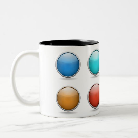 マグカップ3Dボタンボール飲むミルクカップティーコーヒー ツートーンマグカップ (左)