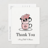 マグカップ&お花 ベビーシャワー お礼はがき ポストカード (正面/裏面)