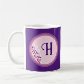 マグカップ – イニシャルの追加 – 紫 (左)