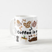 マグカップ、カップ、コーヒーデザインコーヒーは私の愛 コーヒーマグカップ (正面左)