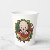 マグカップ | クロエベビー – ラッキーコイの可愛い少年 紙コップ (正面)