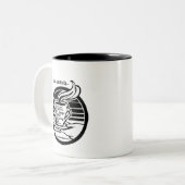 マグカップ:コーヒーが私を起こし、イエス保は私を行く ツートーンマグカップ (正面左)