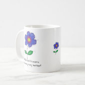 マグカップ "コーヒーとお花で毎日がもっと素敵に！" (正面左)