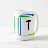 マグカップ - シンプルな幾何学的形状とイニシャル #2 (正面右)