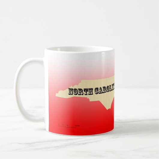マグカップ – ノースカロライナ州マップ(都市あり) (左)