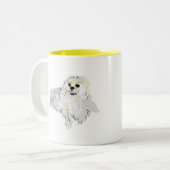 マグカップ:ポメラニア犬 ツートーンマグカップ (正面左)