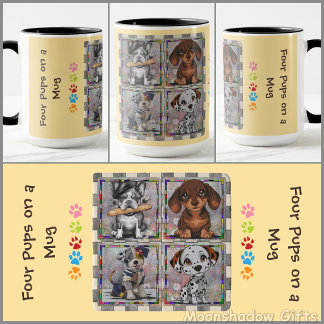 マグカップ - マグカップに4匹の子犬