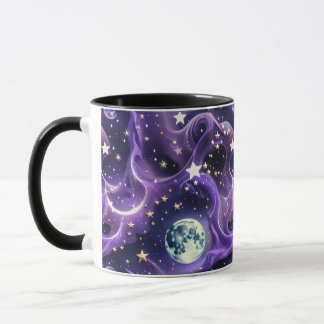マグカップ - ラグジュアリーラベンダー 天体 月 モチーフ コーヒー