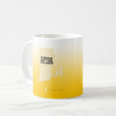 マグカップ – ロードアイランド州マップと都市 (正面左)