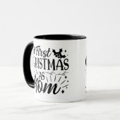 マグカップ – 初めてのクリスマスを母、黒、白 (正面左)