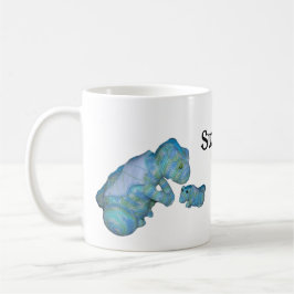 マグカップ – 名前の付いた母と子のドラゴン