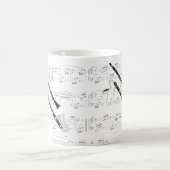 マグカップ – 楽譜とクラリネット (中央)