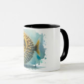 マグカップ – 水彩シリーズ：ふぐ (正面右)