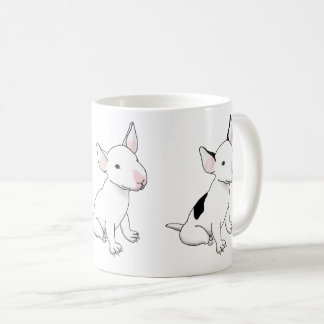 マグカップ - 白いブルテリアの子犬3匹