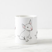 マグカップ - 白いブルテリアの子犬3匹 (中央)