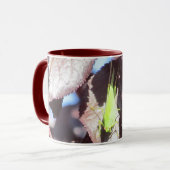 マグカップ – 緑のバッタ葉ー (正面左)