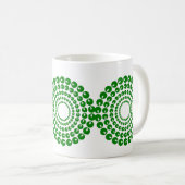 マグカップ – 緑の同心円ビーズ (正面右)
