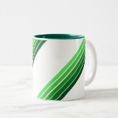 マグカップ – 緑の対角線ストライプ材 (正面右)