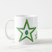 マグカップ – 緑の星（文字） (左)