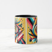 マグカップ – 緩和曲線カラフルジオメトリックデザイン (中央)