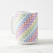 マグカップ – 色付き星の対角線バンド (正面左)