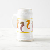 マグカップ – 茶色とオレンジの海馬 (正面左)