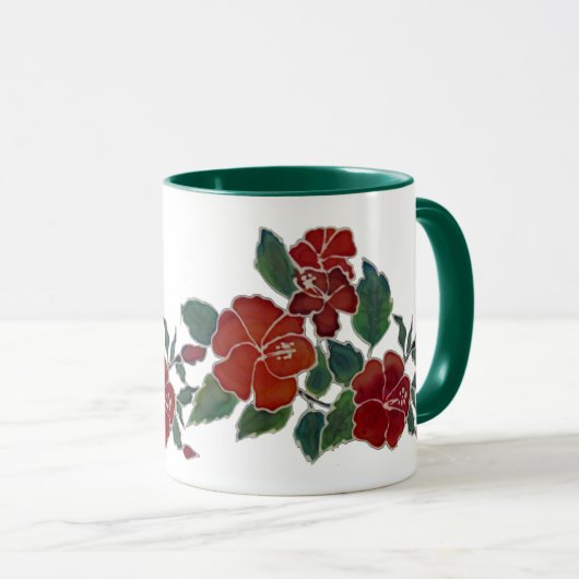 マグカップ – 赤ハイビスカス (正面右)