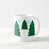 マグカップ – 雪の結晶を持つ松 (正面右)