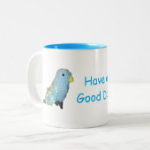 マグカップ – 青い鳥は良い日を持っている (正面左)