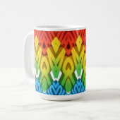 マグカップ,  鮮やかな多彩なジグザグパターン設計 コーヒーマグカップ (正面左)
