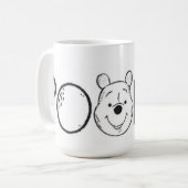 マグカップ(黄色のダッシングフォント付きPOOH 🟡色D コーヒーマグカップ (正面左)